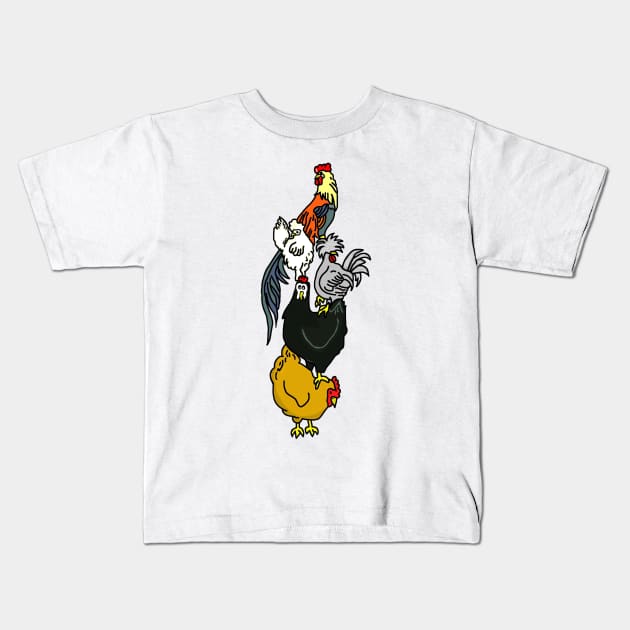 Chicken Friends Kids T-Shirt by imphavok